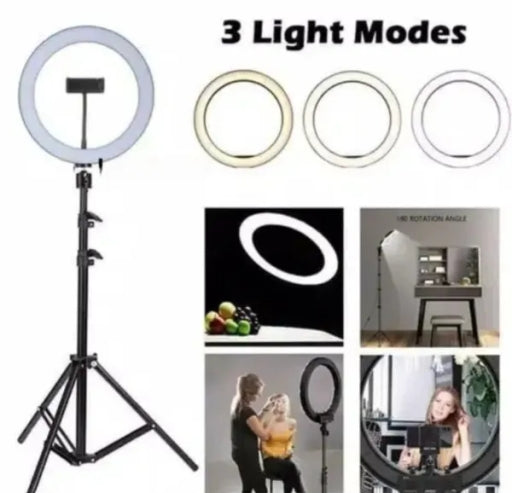 10 Inch Selfie LED Ring Light with 7Ft Tripod & 360° Rotatable Phone Holder for TikTok, YouTube