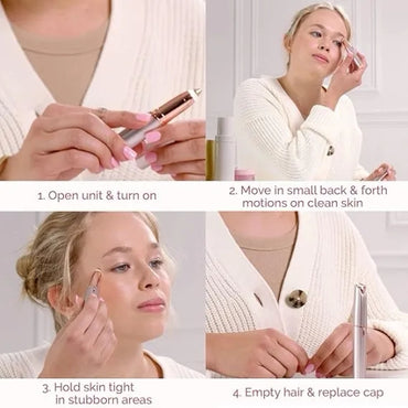 Rechargeable Eyebrow Hair Remover with LED Light for Women, Painless Hair Removal