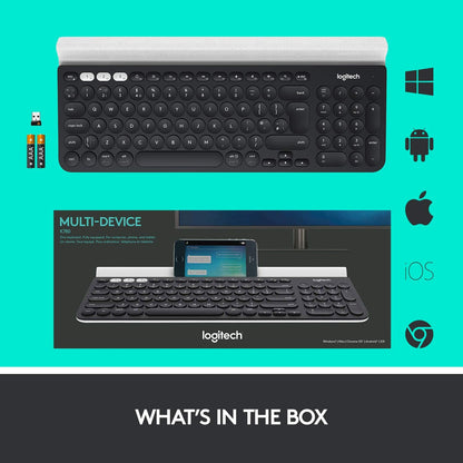Logitech K780 Multi-Device Wireless Keyboard for Computer, Phone and Tablet – FLOW Cross-Computer Control Compatible – Speckles