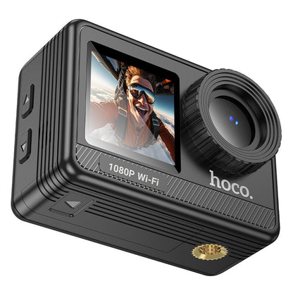 Hoco DV103 Action Camera HD (1080p) Underwater (with Case) with Screen 3" and Wi-Fi 30M Waterproof + Dual Display