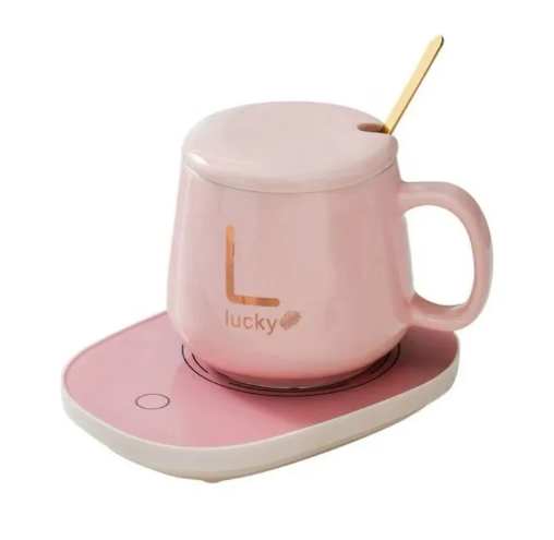 Ceramic Warm Mug USB Cable with Gold Spoon Gift Box