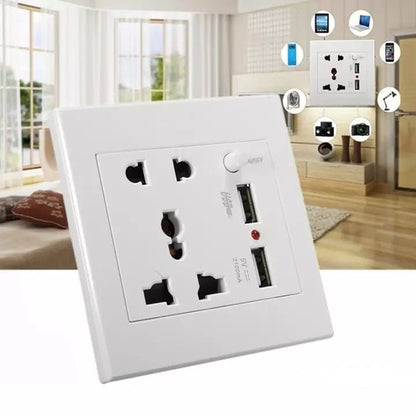 Dual USB Universal Multi Plug Socket
