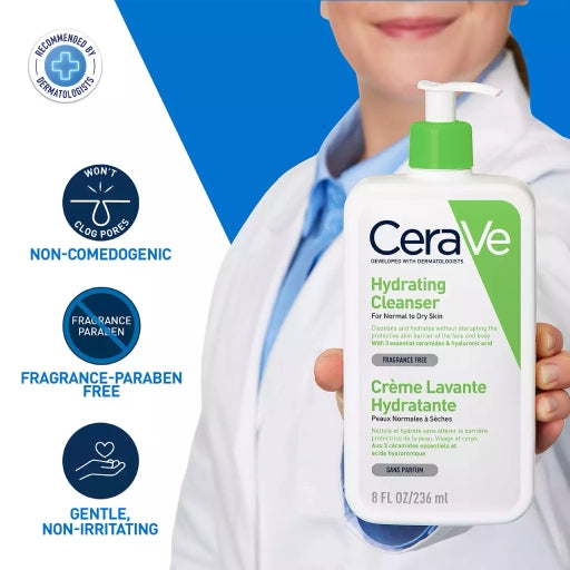 CeraVe Hydrating Facial Cleanser for Normal to Dry Skin 236Ml