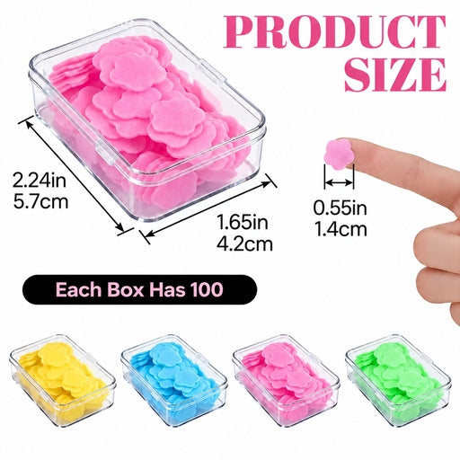 100Pcs Petal Soap Paper Sheets Portable Disposable Hand Soap for Travel, Camping & Outdoor Use