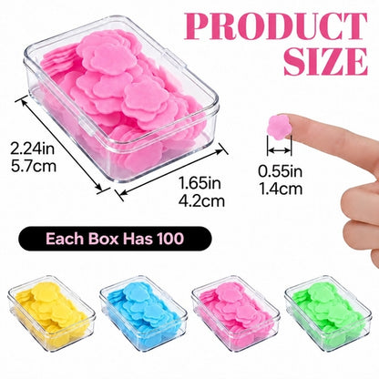 100Pcs Petal Soap Paper Sheets Portable Disposable Hand Soap for Travel, Camping & Outdoor Use
