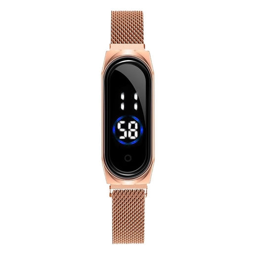 Ladies Watch Women Touch Screen LED Watches Magnetic Mesh Belt Electronic Clock Digital Quartz Wrist