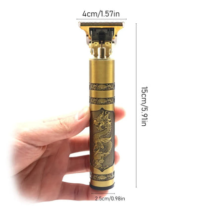 T9 Premium Vintage Unisex Hair & Beard Trimmer: Steel Body Titanium Alloy Head Shaver