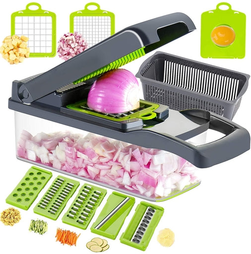 Multifunctional Vegetable Chopper 14 Pcs Veggie Slicer