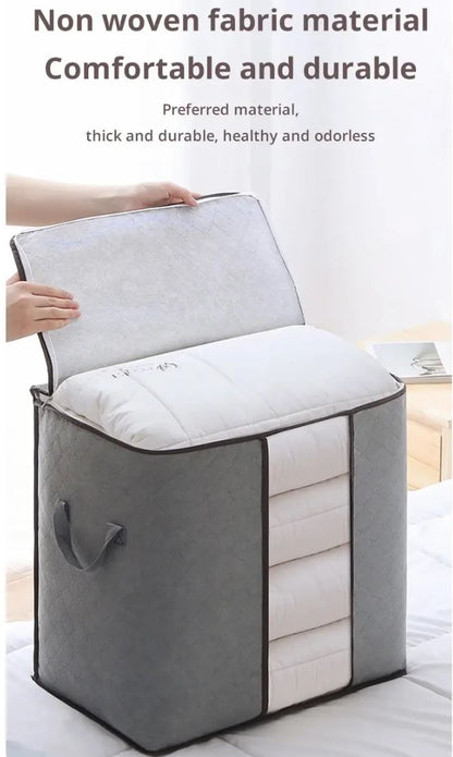 Large Capacity Non-Woven Storage Box for Clothing and Bedding Storage Semitransparent Durable