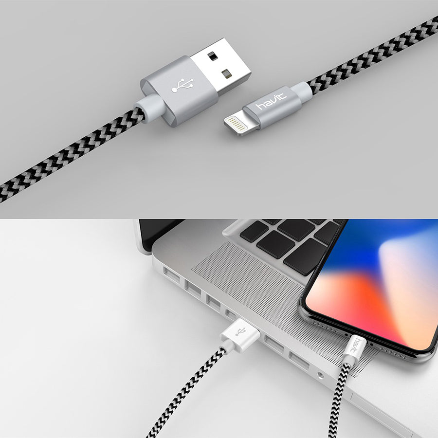 Havit Orginal Nylon Woven Lightning Cable Compatible with i phone i pad