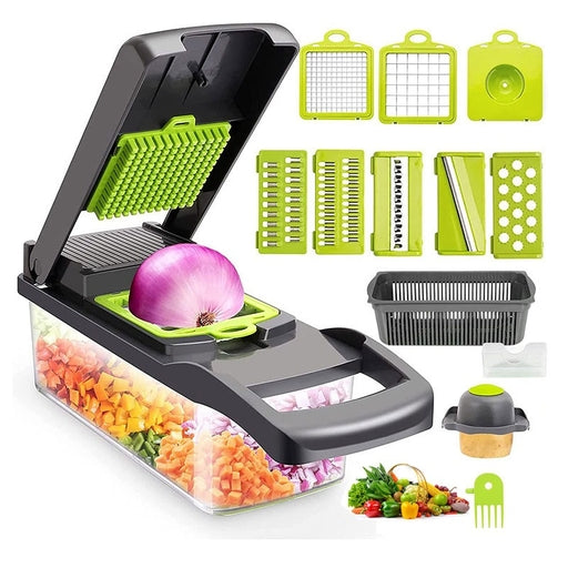 Multifunctional Vegetable Chopper 14 Pcs Veggie Slicer