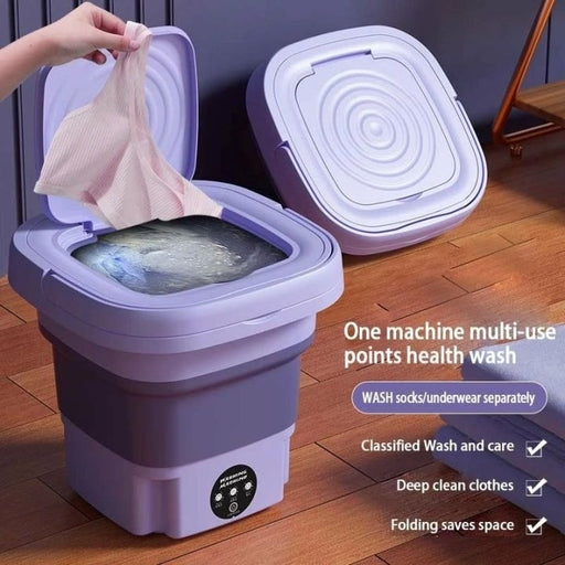Portable Foldable Washing Machine with Automatic Mini Underwear Sock Dormitory Washing Machine 6.5L
