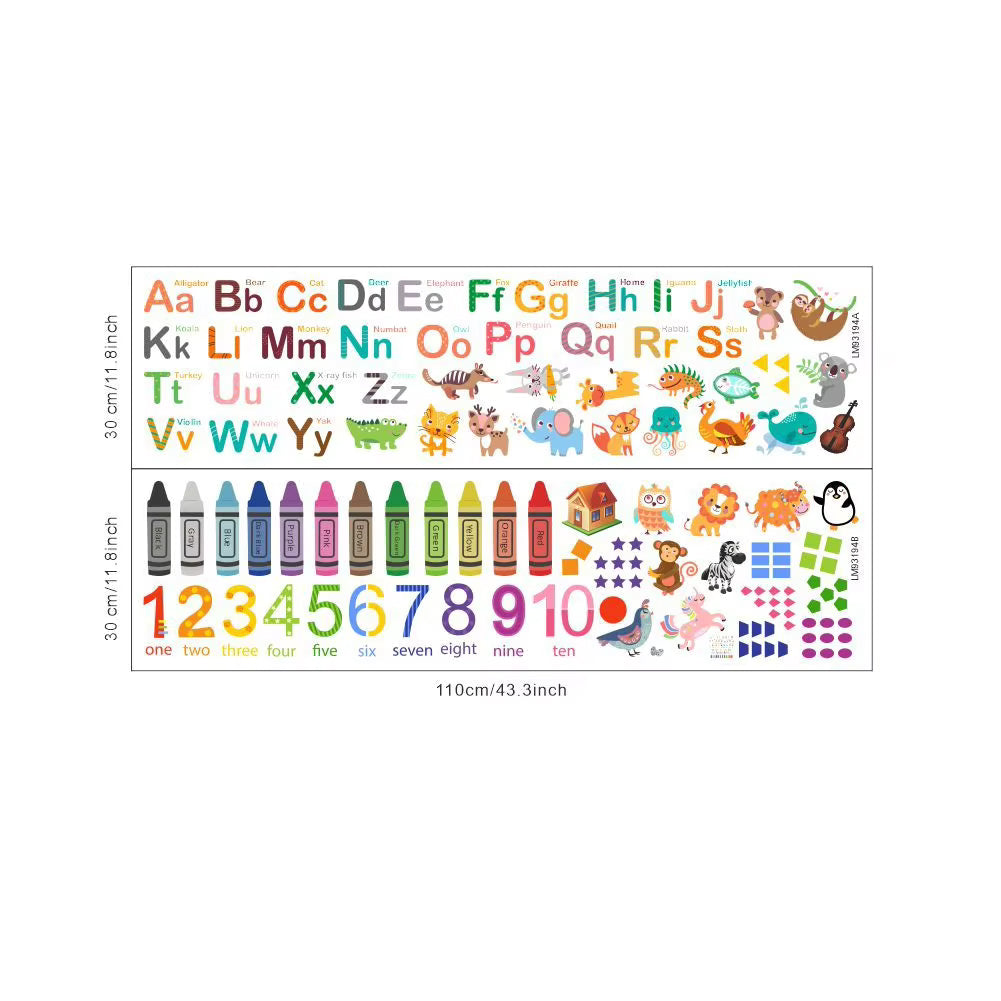 English Alphabet Kids Education Home Decor Wall Stickers For Kids Room Home Decoration Cartoon baby children cartoon bedroom room decor wall stickers removable kids nursery decal sticker Wall Decoration Stickers wall decor