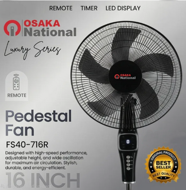 Remote Stand Fan 16" 5 Blade Super Speed