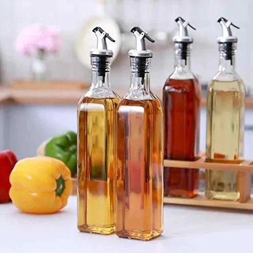 Oil Dispenser, Vinegar Cruet Bottle, Air Tight Salad Dressing Cruet Glass Oil Bottle 500 MI ONE PC