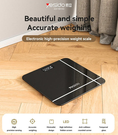 YESIDO MG09 Digital Scale Tempered Glass LED Display High Precision Body Weight Scale