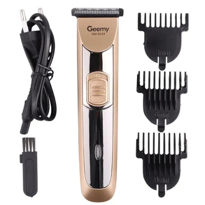 Geemy GM-6028 Rechargeable Hair & Beard Trimmer – Durable Stainless-Steel Blades for Precise Home