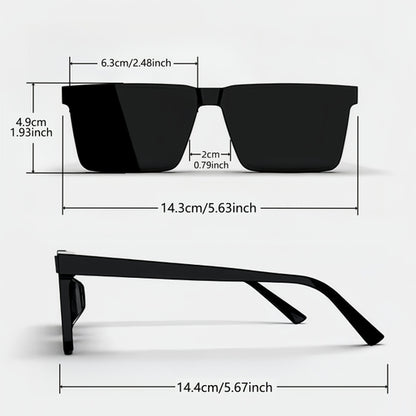 Men’s Geometric Square Fashion Glasses – HD Lenses, Durable PC Frame for Driving & Casual Wear