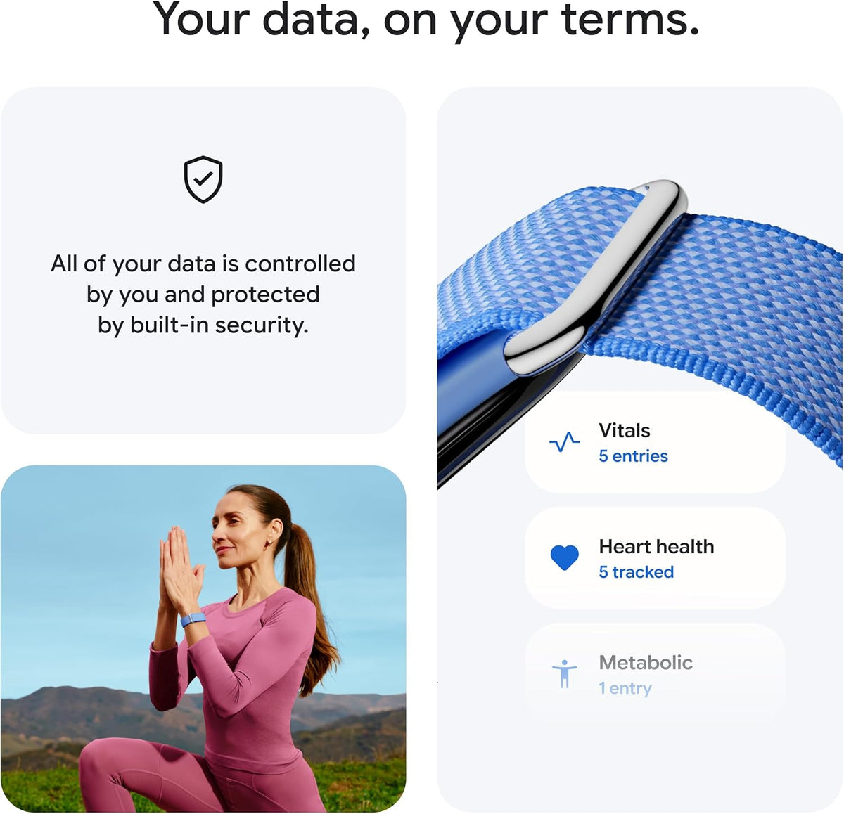 Google Fitbit Air - Screenless Activity Tracker with Fitness, Heart Rate, and Sleep Tracking- Up to 7 Days’ Battery Life - Works with iOS and Android