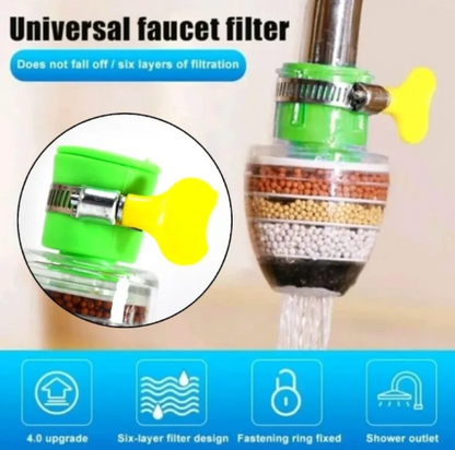 Removable & Washable 6-Layer Faucet Water Filter: Household Tap Water Filtration Housing
