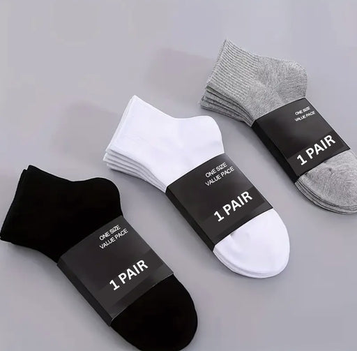 3 Pairs Unisex Casual Plain Color Boat Socks Thin Breathable Comfy Sweat-Absorbing Low Cut Socks