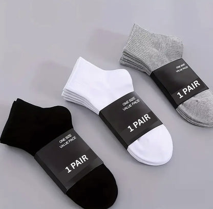 3 Pairs Unisex Casual Plain Color Boat Socks Thin Breathable Comfy Sweat-Absorbing Low Cut Socks