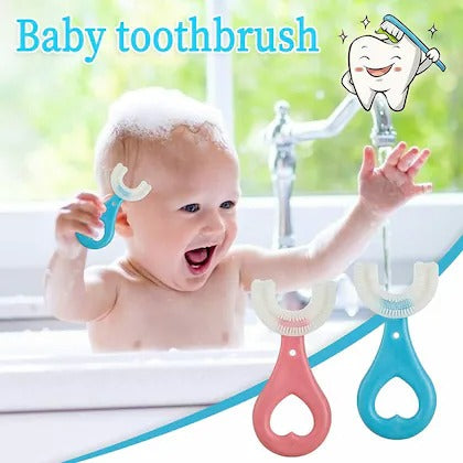 U-Shape Silicone Kids Toothbrush with Heart Shape