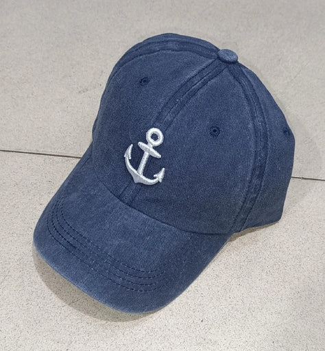 Cotton China Washcap Embroding Cap Dark Blue