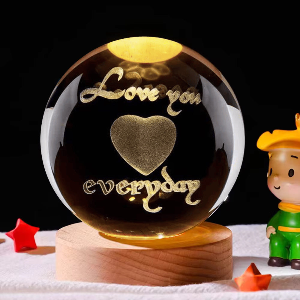 USB Night Light LED Crystal Ball 3D Moon Planet Galaxy Decor for Home Table Lamp Table Lamp Party Toys for Kids Adult Xmas Gifts Crystal Ball Night Light LED Galaxy Children Night Lamp For Bedroom Ambient Light Creative Gift Night Light USB Led Light