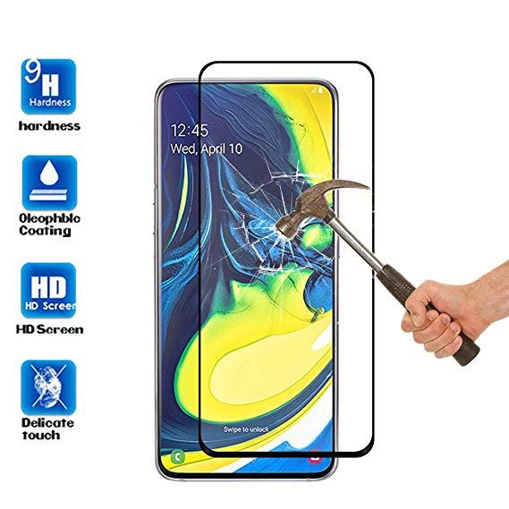 Galaxy A80 / A90 Tempered Glass Full-Coverage Full Glue Screen Protector Black Line