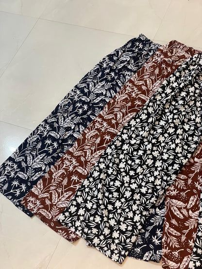 Women's Plazzo Pants - High-Quality Black, Navy Blue & Multicolor - Gate Shopping