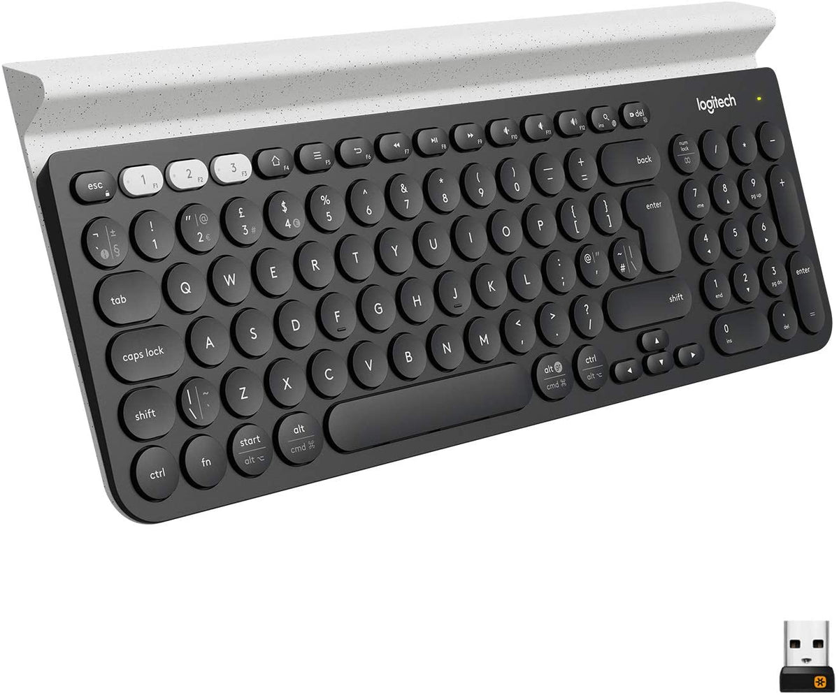 Logitech K780 Multi-Device Wireless Keyboard for Computer, Phone and Tablet – FLOW Cross-Computer Control Compatible – Speckl