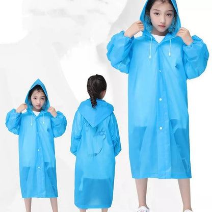 Kids Children Raincoat Rainsuit Long Hoodie Cover Waterproof Rain Poncho Raincoat