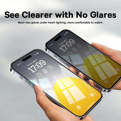 Baseus Glare Repelling Full-Coverage HD Tempered Glass Screen Protector For iPhone 15 PRO