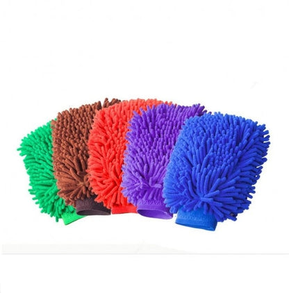 Double Sided Microfiber Washing Hand Gloves Cleaning Gloves 1Pc