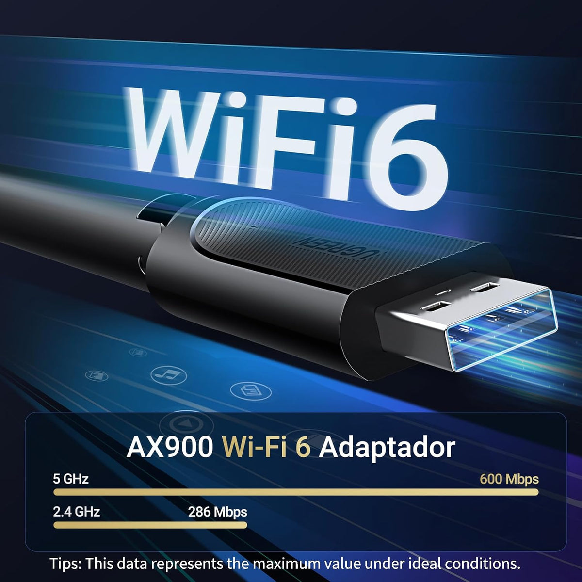 Ugreen AX900 6dbi High Gain USB Wireless Adapter - 35265