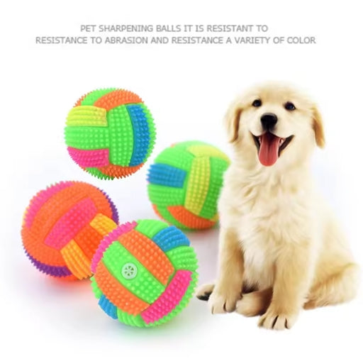 Glowing Spiky Dog Ball – Battery-Powered Chew & Dental Care Toy for Interactive Play