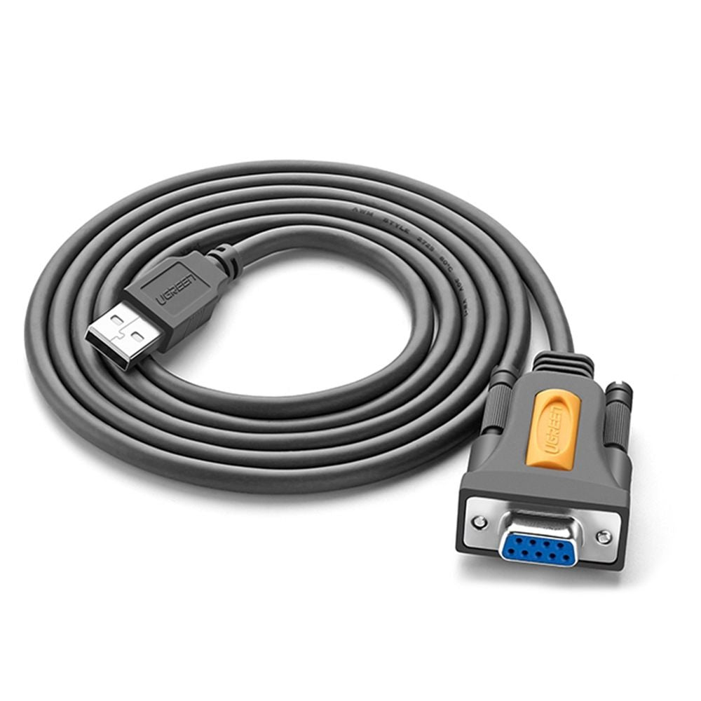 UGreen USB2.0 Male to Serial DB9 RS-232 Female 1.5m Cable - Grey - 20201