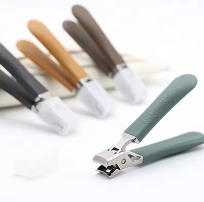 Stainless Steel Wide-Jaw Nail Clippers for Thick & Hard Nails, Sharp Concave Blade with Nail Chip