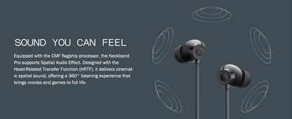 CMF BY NOTHING Neckband Pro Bluetooth Headphones,50dB Hybrid Active Noise Cancelling Earbuds with 5 HD Mics,IP55 BT5.3 37Hours Long Play time Dual Device Connection Neckband Headphones