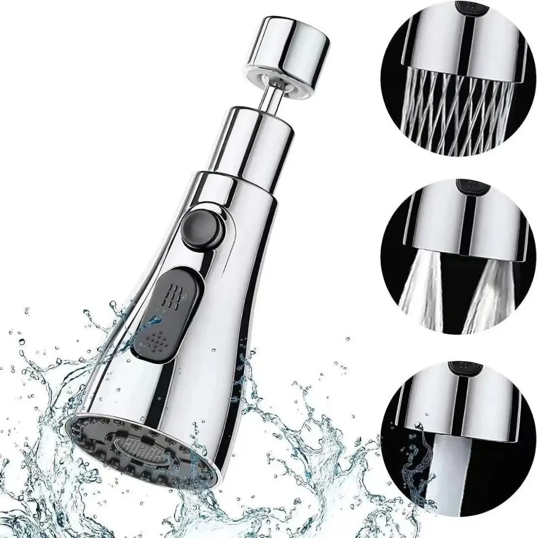 Flexible Faucet Extender & Aerator | 360° Rotating Water-Saving Kitchen Sink Attachment