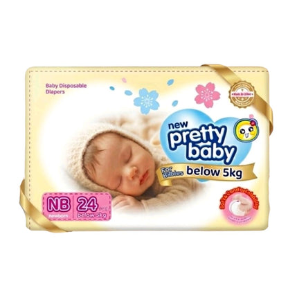 Pretty Baby Disposable Baby Diapers New Born 24 Pcs