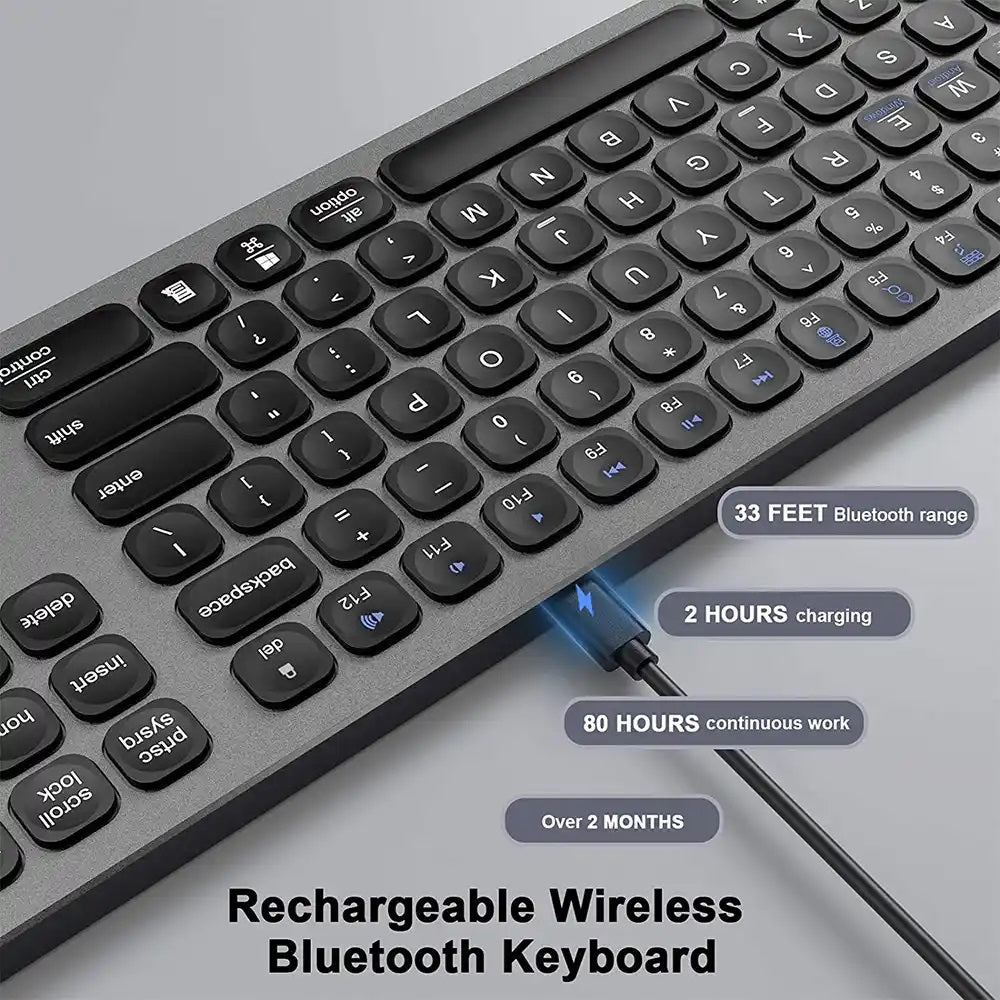 WiWU Magic keyboard Aluminum alloy High sensitive wireless Rechargeable keyboard 110 keys