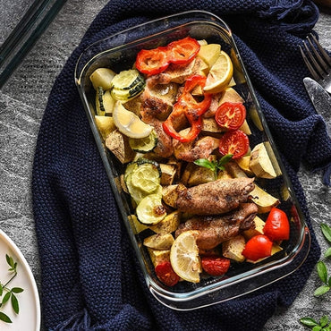 Home Glass Rectangular Borosilicate Baking Dish - Microwave Safe 3L