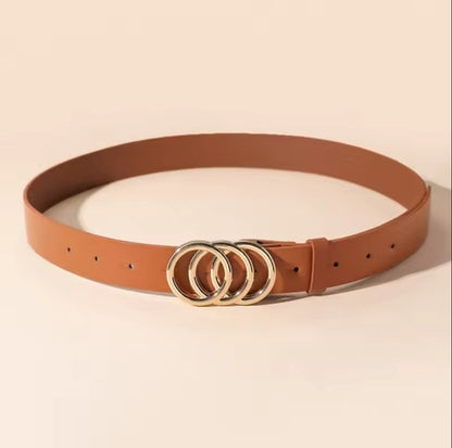 Women’s Minimalist Fashion Belt – Stylish Solid Color Belt for Jeans & Dresses with Metal Buckle