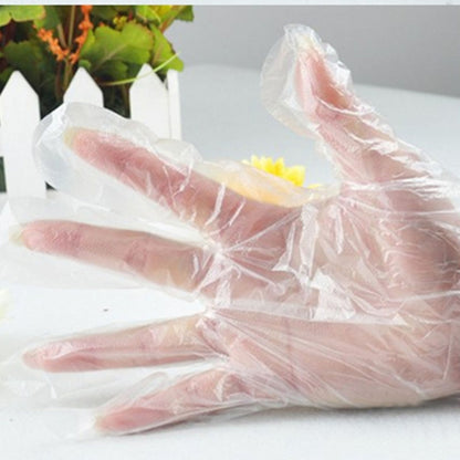 Disposable Clear Polythene Gloves 100Pcs | Single-Use Kitchen & Food Preparation Gloves | Hygienic