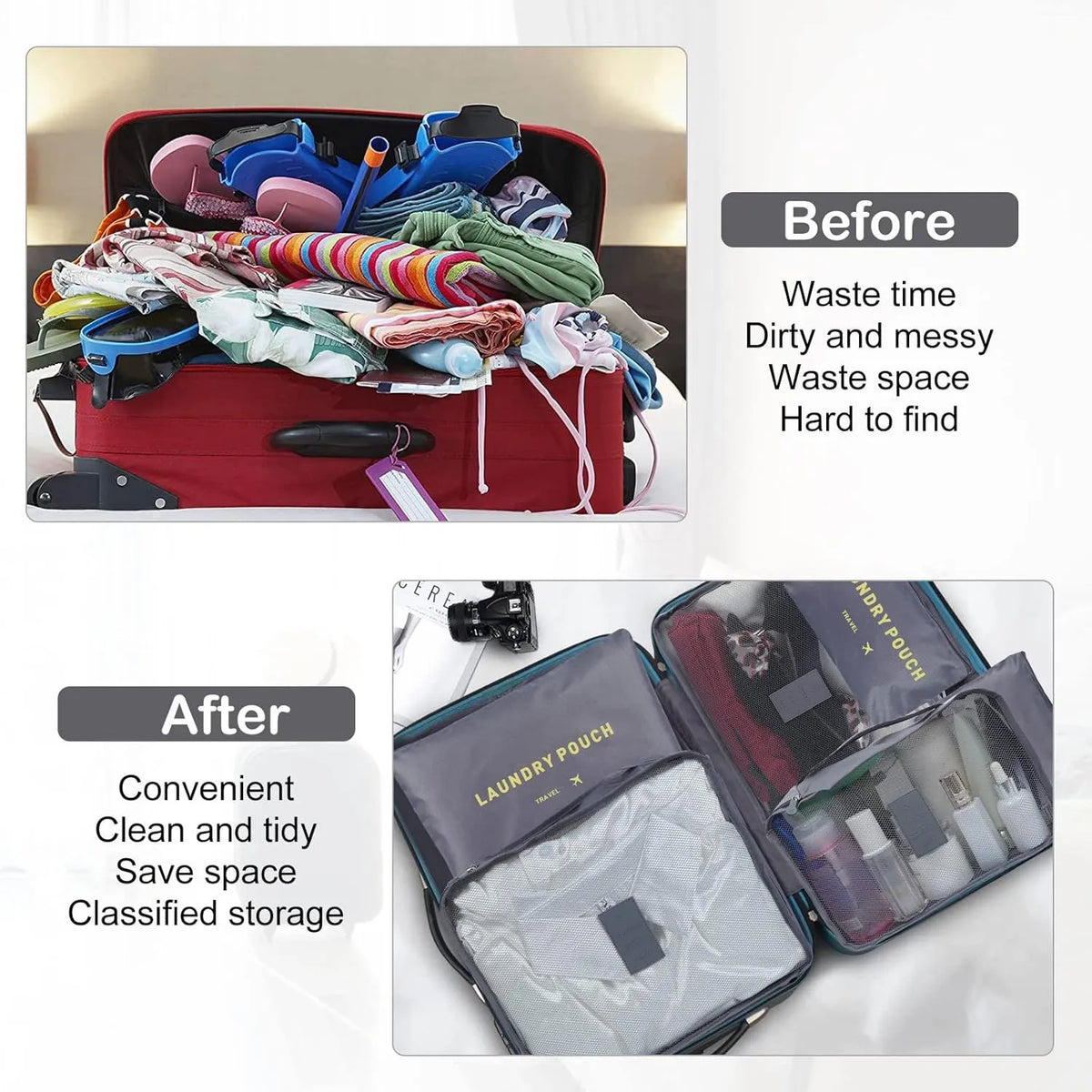 Lightweight Nylon Travel Packing Cube Set | Luggage Organizer Bags for Clothes & Suitcases