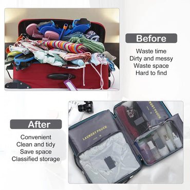 Lightweight Nylon Travel Packing Cube Set | Luggage Organizer Bags for Clothes & Suitcases