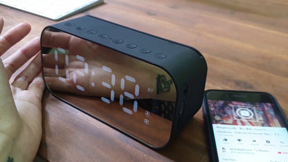 HAVIT M3 Portable Bluetooth Speaker Alarm Clock Wireless LED Display Temperature Support Aux TF USB Music Player