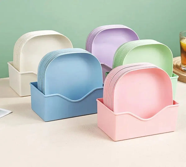 10-Piece 13Cm Square Mini Dish Set - Multipurpose Dinnerware & Snack Tray Bowls